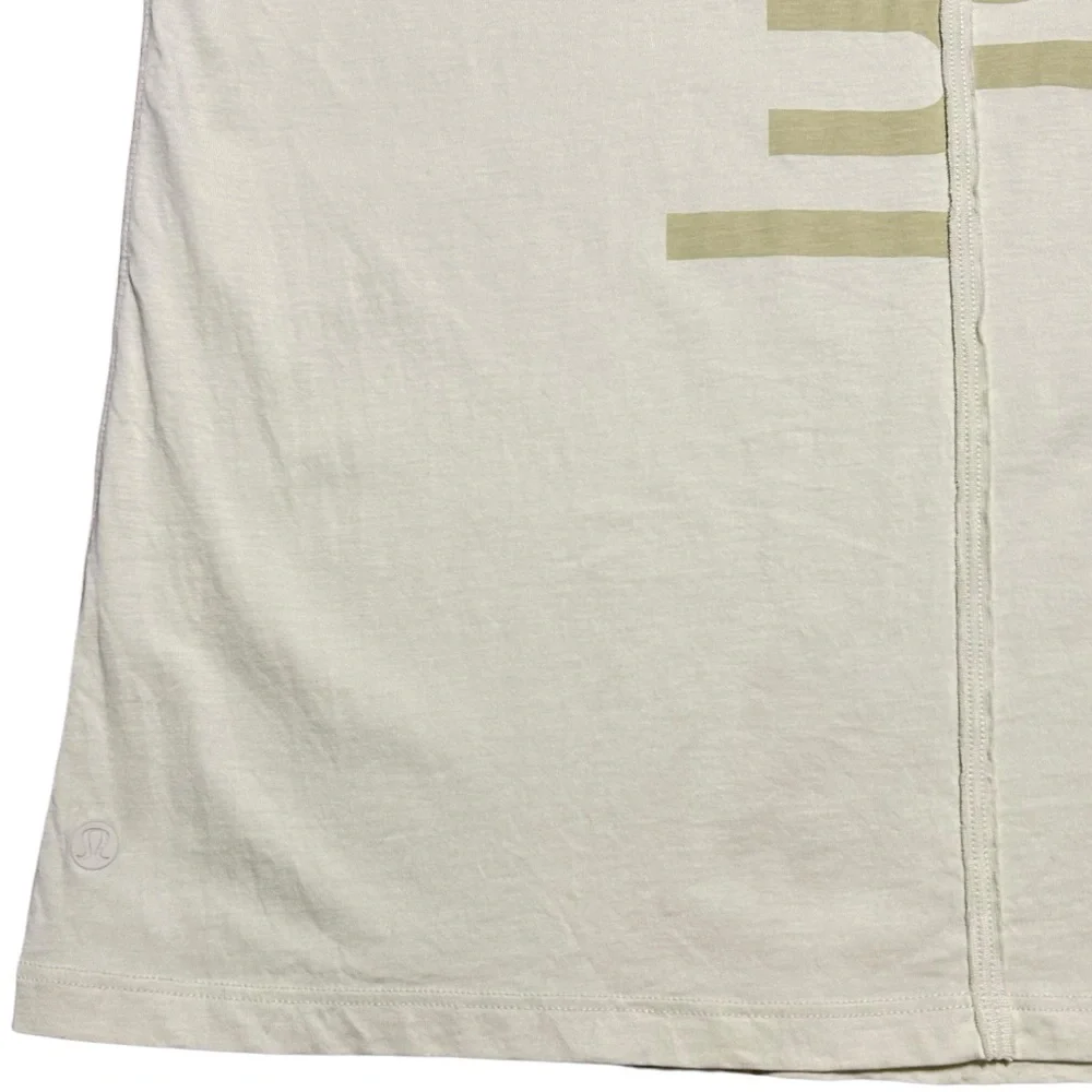 Lululemon All Yours Graphic Tank Dewy Pale Yellow Sleeveless Top Size 10